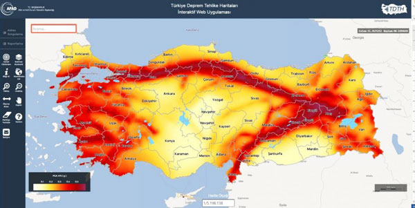 Deprem haritası AFAD