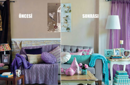 Sıkıcıdan ışıldayan salona, işte öncesi ve sonrası