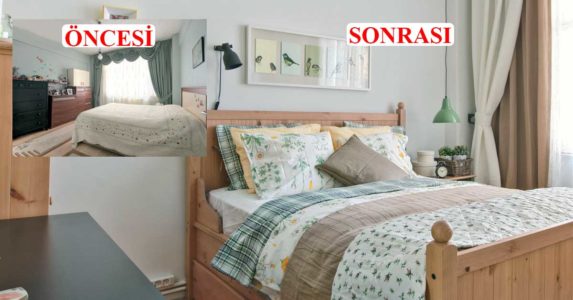 Küçük yatak odasına bol işlevli çözümler