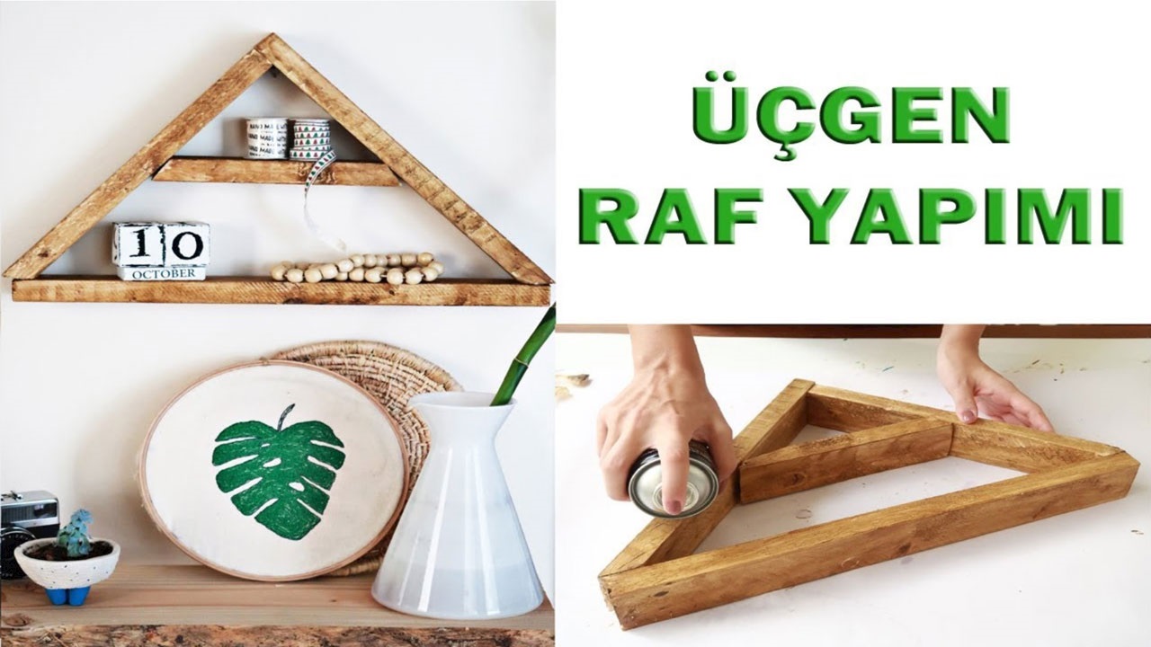 Ahşap üçgen raf yapımı